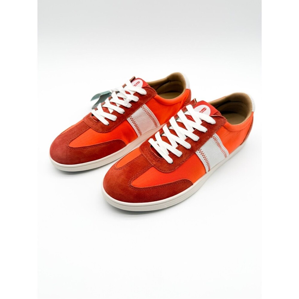 Revitalign Farrah Orthotic Sneakers Color Block Suede Lace Up Orange 9.5 NEW